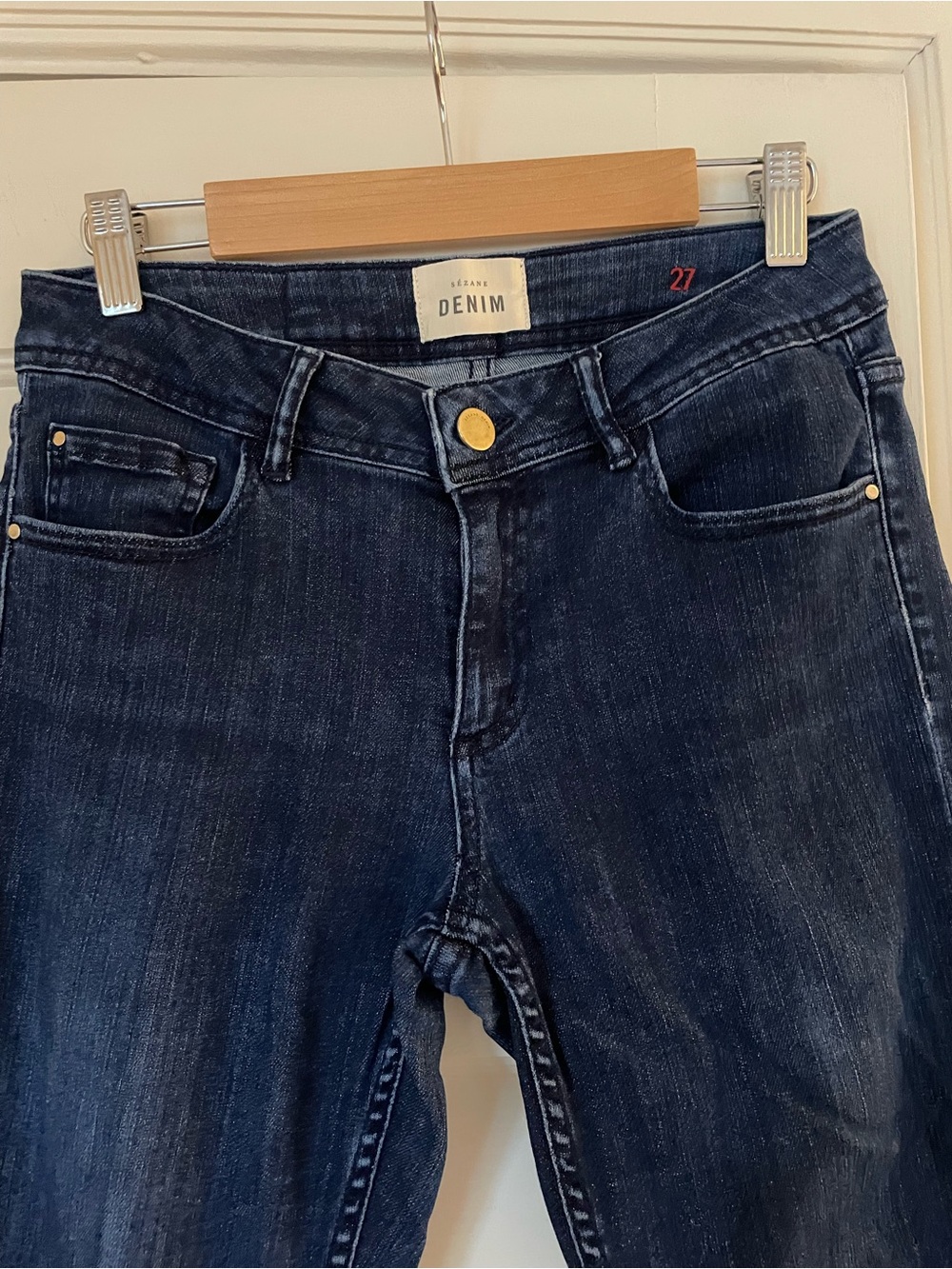 EUC Sezane Slim Parfait Denim, Size 27, Indigo color way
